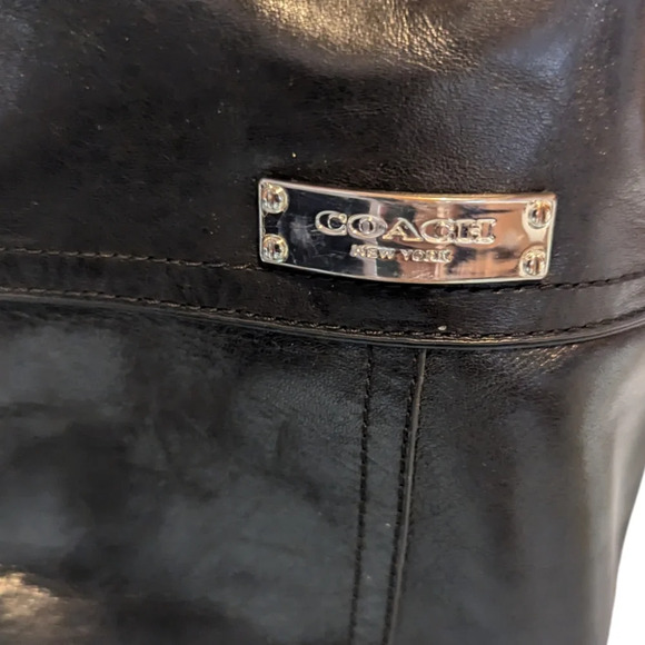 Coach Micha Riding Boot Black Leather Zip Buckle Size 8 Equestrian - Picture 5 of 11